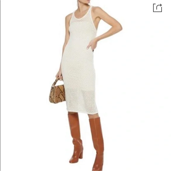 Current Elliott The Blitzed Dress - cream cover up crochet - Picture 1 of 9